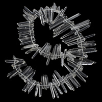 Φυσικό Σαφή χαλαζία χάντρες, Clear Quartz, Nuggets, 2-4x22-42x4-5mm, Τρύπα:Περίπου 1mm, Περίπου 105PCs/Strand, Sold Per Περίπου 16.5 inch Strand