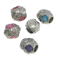 alliage de zinc perle à grand trou, tambour, Placage de couleur platine, émail, plus de couleurs à choisir, protéger l'environnement, sans nickel, plomb et cadmium, 10x10x10mm, Trou:Environ 4mm, 200PC/lot, Vendu par lot