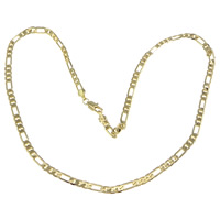 Brass Chain Necklace real gold plated figaro chain nickel lead & cadmium free 5mm Length Approx 24 Inch Sold By Lot