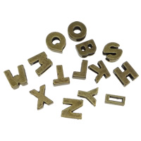 Mode Zink Alloy Slide Charm, Brev, antik brons färg klädd, olika stilar för val, nickel, bly och kadmium gratis, Hål:Ca 2x7mm, 100PC/Lot, Säljs av Lot