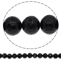 Natural Black Agate Beads Round & faceted Approx 1mm Length Approx 15 Inch Sold By Lot