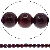 Natuurlijke Purple Agaat kralen, Paarse Agaat, Ronde, verschillende grootte voor keus, Gat:Ca 1mm, Lengte Ca 15 inch, Verkocht door Lot