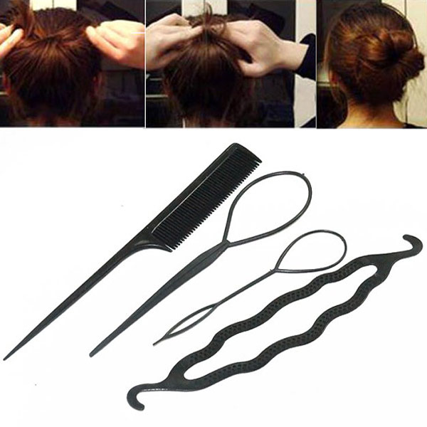 plastique Kit de cheveux chignon Maker, 14mm,18mm,20m,21mm, Vendu par PC