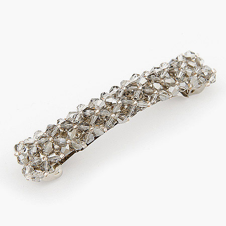 Hair Barrettes Zinc Alloy with Acrylic Rectangle platinum color plated lead & cadmium free Sold By PC