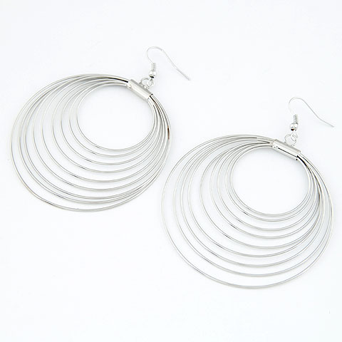 Zinc Alloy Drop Earring, platinum plated, lood en cadmium vrij, 85x60mm, Verkocht door pair