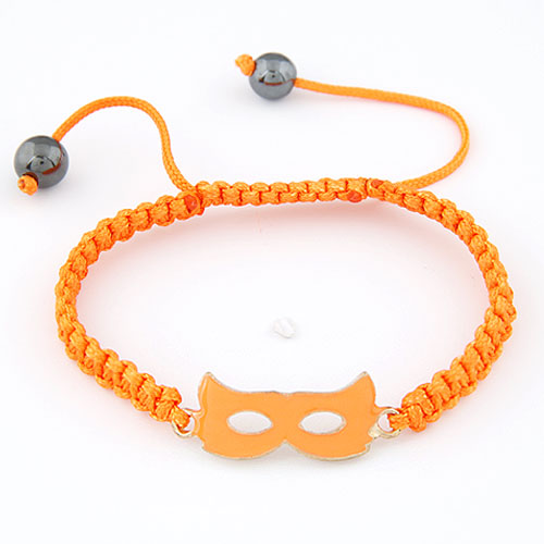 Zinklegierung Woven Ball Armbänder, mit Nylonschnur, einstellbar & Emaille, orange, frei von Blei & Kadmium, 170x25x12mm, verkauft per ca. 6.69 ZollInch Strang