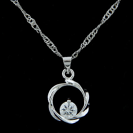 Zink Alloy Smycken Collier, platina pläterad, Rope Chain & med cubic zirconia, leda & kadmiumfri, 400x18x12mm, Såld Per Ca 15.75 inch Strand