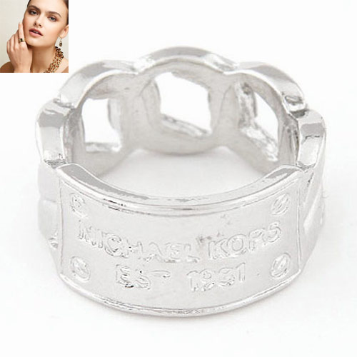 Zink Alloy Finger Ring, Brev, platinerade, leda & kadmiumfri, 12mm, Storlek:6.5, Säljs av PC