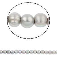 Krumpir Kulturan Slatkovodni Pearl perle, prirodan, siv, 10-11mm, Rupa:Približno 3mm, Prodano Per Približno 14.5 inčni Strand