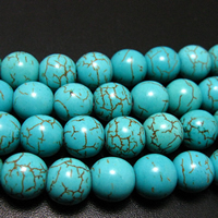 Turkis perler, Syntetisk Turkis, Runde, grøn, 10mm, Hole:Ca. 2mm, Længde Ca. 15.7 inch, 10Strands/Lot, 42pc'er/Strand, Solgt af Lot