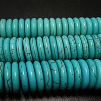 Coirníní turquoise, Turquoise sintéiseach, Babhta Maol, glas, 12x3mm, Poll:Thart 1mm, Fad Thart 15.7 Inse, 15Snáitheanna/Lot, 120ríomhairí pearsanta/Snáithe, Díolta De réir Lot