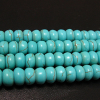 Tyrkysové korálky, Syntetický Turquoise, Drum, zelený, 8x5mm, Otvor:Cca 2mm, Délka Cca 15.7 inch, 20přediva/Lot, 85PC/Strand, Prodáno By Lot