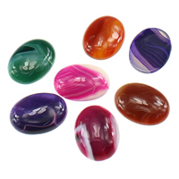 agata pizzo cabochon, Ovale piatto, naturale, a fondo piatto, nessuno, 30x40x8.5-10mm, 10PC/lotto, Venduto da lotto