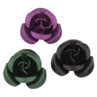 Aluminum Flower Beads painted & matte mixed colors nickel lead & cadmium free Approx 1mm Sold By Bag