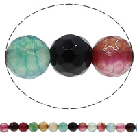 Crackle Agate Beads Round & faceted multi-colored Approx 1mm Length Approx 15 Inch Sold By Lot