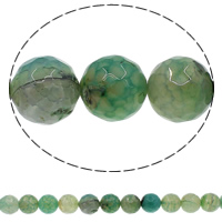 agate feu goutte, Rond, normes différentes pour le choix & facettes, vert, Trou:Environ 1mm, Longueur Environ 15.3 pouce, Vendu par lot