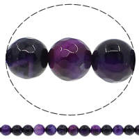 Přírodní Purple Achát korálky, Kolo, tváří, 8mm, Otvor:Cca 1mm, Délka Cca 15 inch, 10přediva/Lot, Cca 47PC/Strand, Prodáno By Lot