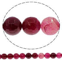 Perle Agate naturelle Crackle, Agate fissure, Rond, normes différentes pour le choix & facettes, rouge violet brillant, Trou:Environ 1mm, Longueur Environ 15 pouce, Vendu par lot