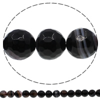 Natural Black Agate Beads Round & faceted Approx 1mm Length Approx 15 Inch Sold By Lot