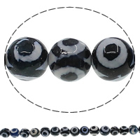 Ágata natural tibetano Dzi Beads, Ágata tibetana, Roda, facetada, 8mm, Buraco:Aprox 1mm, comprimento Aprox 15 inchaltura, 10vertentespraia/Lot, Aprox 48PCs/Strand, vendido por Lot