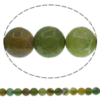 agate feu goutte, Rond, normes différentes pour le choix & facettes, vert, Trou:Environ 1mm, Longueur Environ 15 pouce, Vendu par lot