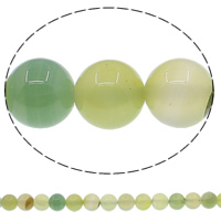 Prirodni Zeleni ahat perle, Green Agate, Krug, različite veličine za izbor, Rupa:Približno 1mm, Dužina Približno 15 inčni, Prodano By Lot