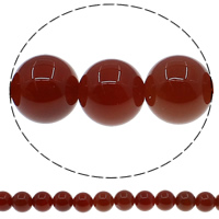 Prirodni Red ahat perle, Red Agate, Krug, različite veličine za izbor, Rupa:Približno 1mm, Dužina Približno 15 inčni, Prodano By Lot