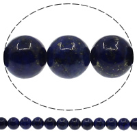 Perles synthétique Lapis Lazuli, lapis synthétique, Rond, normes différentes pour le choix, bleu, Trou:Environ 1mm, Longueur Environ 15 pouce, Vendu par lot