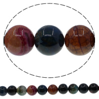 Nádúrtha Crackle Agate Beads, Babhta, il-daite, 18mm, Poll:Thart 1mm, Fad Thart 15 Inse, 10Snáitheanna/Lot, Thart 22ríomhairí pearsanta/Snáithe, Díolta De réir Lot