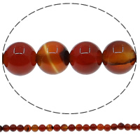 Természetes vörös achát gyöngyök, Kerek, különböző méretű a választás, Lyuk:Kb 1mm, Hossz Kb 15 inch, Által értékesített Lot