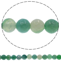 agate feu goutte, Rond, normes différentes pour le choix & facettes, vert, Trou:Environ 1mm, Longueur Environ 15.3 pouce, Vendu par lot