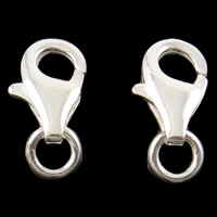 925 Sterling Silver Αστακός Claw Κούμπωμα, 9x13x3mm, Τρύπα:Περίπου 3mm, 5PCs/τσάντα, Sold Με τσάντα