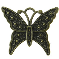 Pendentifs animaux en alliage de zinc, papillon, Plaqué de couleur de bronze antique, protéger l'environnement, sans nickel, plomb et cadmium, 24x20mm, Trou:Environ 2mm, 200PC/sac, Vendu par sac