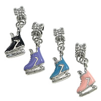 Pendentifs de style European en alliage de zinc , chaussures, Placage de couleur platine, émail, plus de couleurs à choisir, protéger l'environnement, sans nickel, plomb et cadmium, 30mm, 14x17x5mm, 6x11x7mm, Trou:Environ 4.5mm, 100PC/lot, Vendu par lot