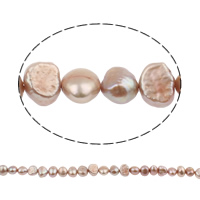 Barokna Kulturan Slatkovodni Pearl perle, ljubičasta boja, 7-8mm, Rupa:Približno 0.8mm, Prodano Per Približno 14.2 inčni Strand