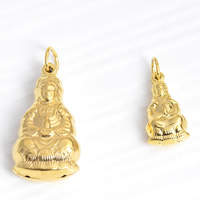 24 K Guld färgpläterat hänge, Mässing, Guanyin, 24K guldpläterad, buddhistiska smycken & olika storlek för val, nickel, bly och kadmium gratis, Hål:Ca 3mm, 20PC/Lot, Säljs av Lot