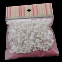 ABS Plastic Bead Cap Flower imitation pearl white  Approx 1mm Sold By Bag