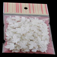 Perle di plastica ABS pendente, Foglia, bianco, 18x24x2mm, 100x170mm, Foro:Appross. 0.5mm, 100PC/borsa, Venduto da borsa