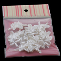 Plastique ABS perle Pendentif, feuille, blanc, 25x41x8mm, 100x170mm, Trou:Environ 1mm, 15PC/sac, Vendu par sac