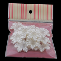 ABS Plastic Bead Cap Flower imitation pearl white Approx 1mm Sold By Bag