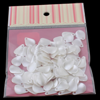 Perle di plastica ABS pendente, Foglia, bianco, 13x18x2mm, 100x170mm, Foro:Appross. 1mm, 100PC/borsa, Venduto da borsa