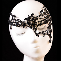 Eye Mask Gothic, pizzo, with nastro satin, stile gotico, nero, 200x100mm, Lunghezza Appross. 23.6 pollice, 20PC/lotto, Venduto da lotto