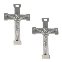 Nerūdijančio plieno Cross Pakabukai, Nerūdijantis plienas, Nukryžiuotojo Kryžius, Originali spalva, 18x30x3mm, Skylė:Apytiksliai 2x1mm, 200kompiuteriai/Pirkimo, Pardavė Pirkimo