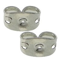 Mässing Kläm Ear Mutter, platina pläterad, nickel, bly och kadmium gratis, 6x4x3mm, Hål:Ca 1mm, 1000PC/Lot, Säljs av Lot