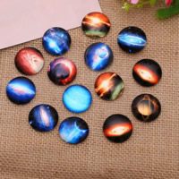 Cabochons en verre, Plat rond, conception étoilée & temps bijou bijoux & modèle mixte & DIY & normes différentes pour le choix & dos plat & décalque, 500PC/lot, Vendu par lot