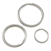 Ruostumaton teräs Split Ring, 304 Stainless Steel, Donitsi, erikokoisia valinnalle, alkuperäinen väri, 1000PC/erä, Myymät erä