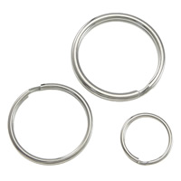 Rustfrit stål Split Ring, Stainless Steel, Donut, forskellig størrelse for valg, oprindelige farve, Solgt af Lot