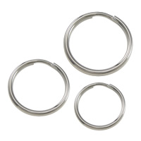 Rustfrit stål Split Ring, Stainless Steel, Donut, forskellig størrelse for valg, oprindelige farve, 500pc'er/Lot, Solgt af Lot