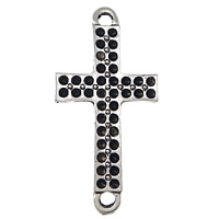 Zink Alloy Connector Setting, Cross, antik silver pläterad, 1/1 slinga, nickel, bly och kadmium gratis, 18.50x38x2mm, Hål:Ca 2.5mm, Innerdiameter:Ca 1mm, 200PC/Lot, Säljs av Lot