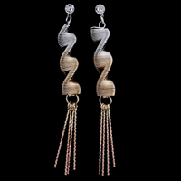 Gets® sieraden Earring, Messing, roestvrij staal oorbel bericht, plated, met strass, nikkel, lood en cadmium vrij, 10mm, 40mm, 60mm, Verkocht door pair